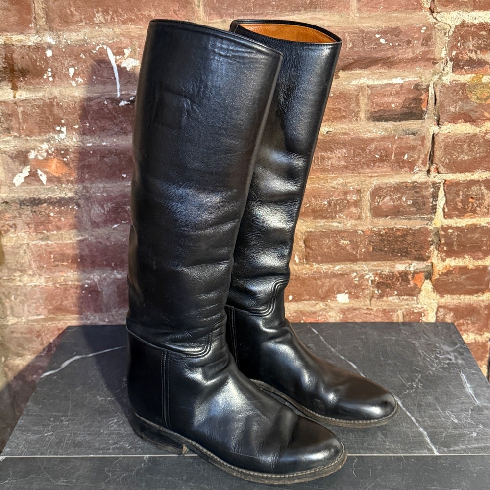 Vintage Windsor Leather Women Riding Boots Black Tall Equestrian | Size 7